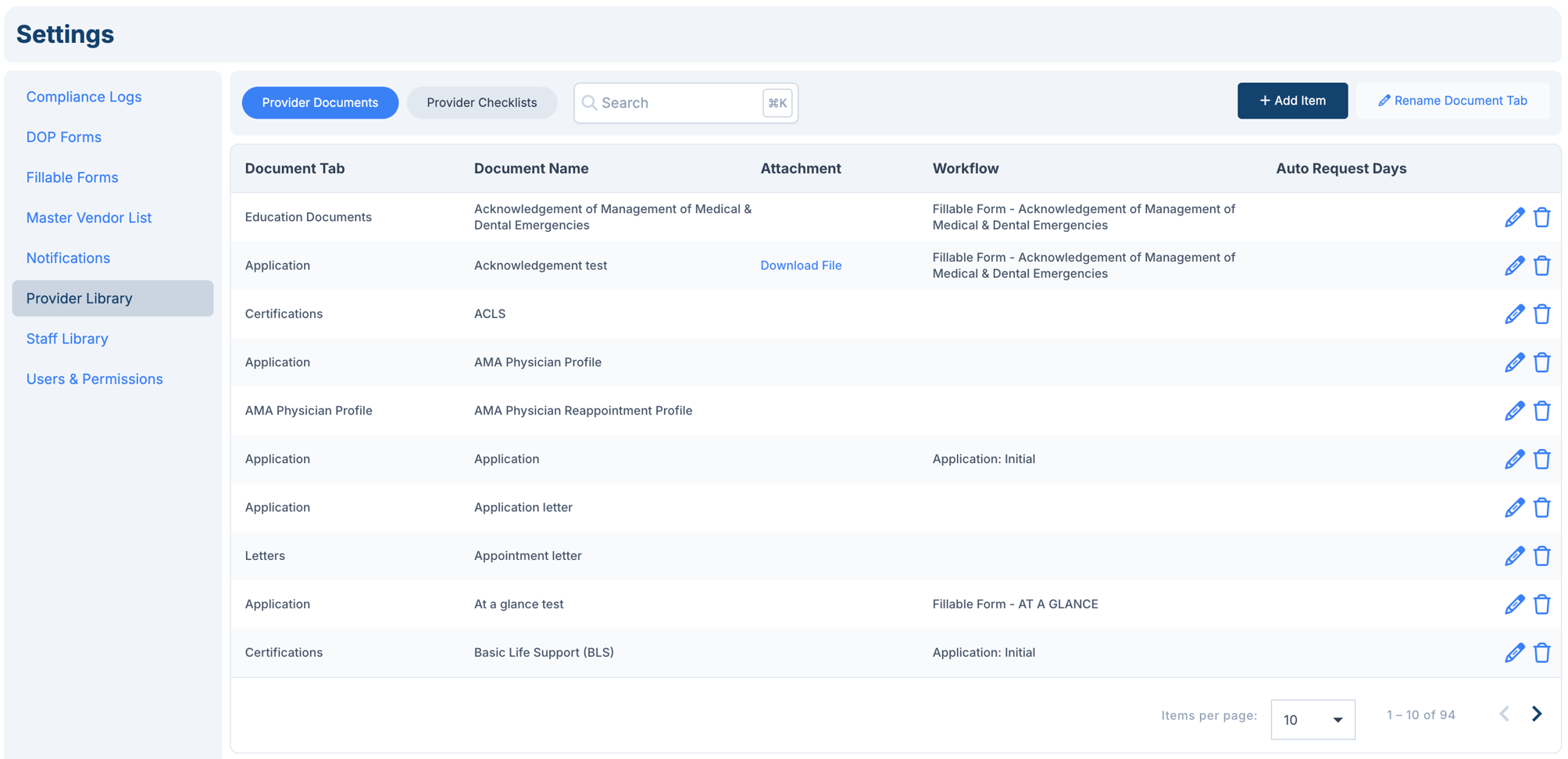 Setting Up the Provider Library
